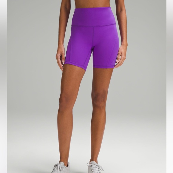 lululemon athletica Pants - Lululemon Wunder Train Mesh Panel HR 6” Inseam Shorts Atomic Purple Sz 14!